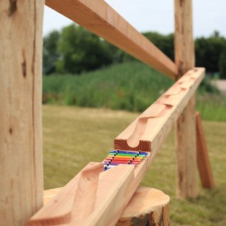 Interaktive Installation - Kugelbahn mit Glockenspiel für Wolfspfad | © aufwind Group