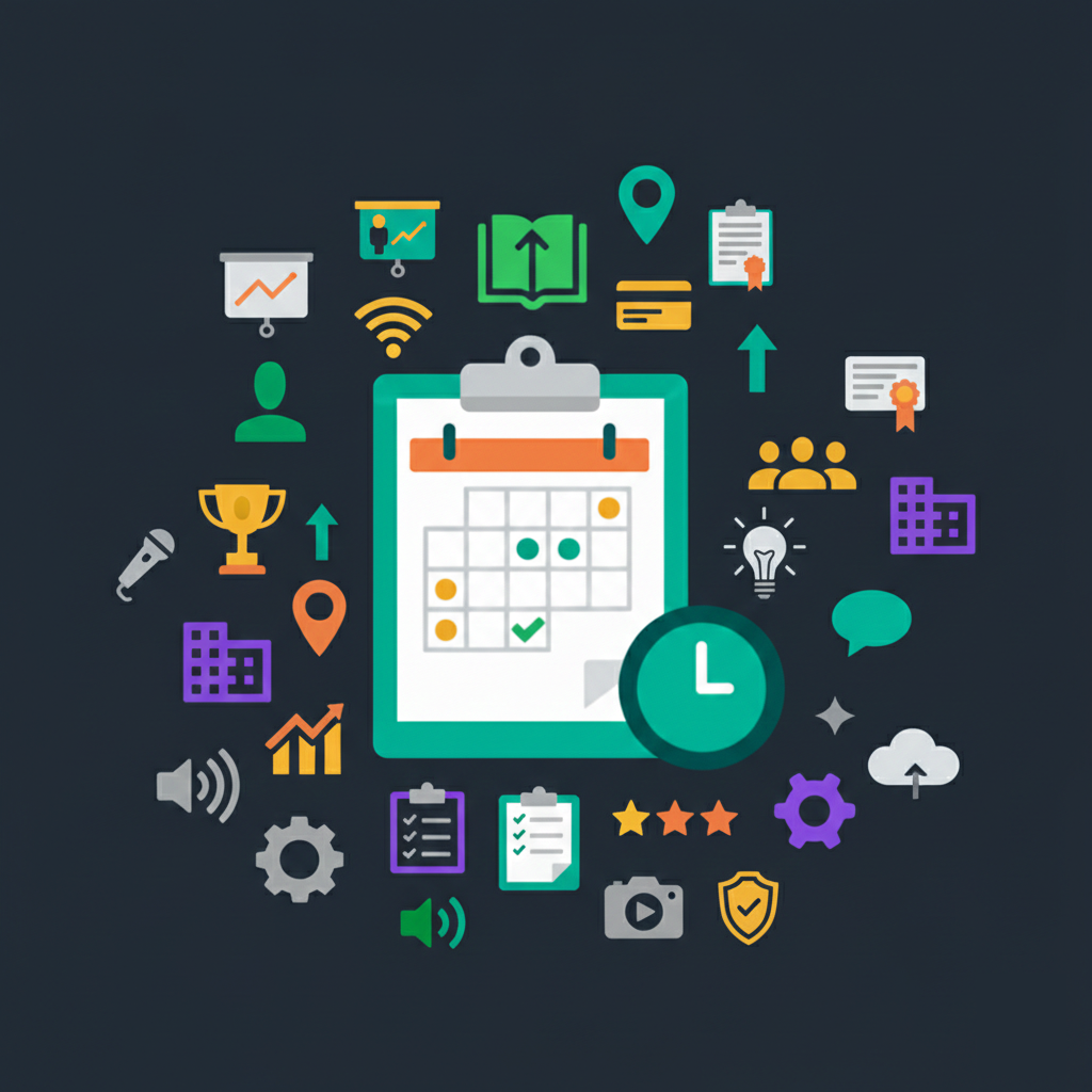 Clipart Symbolbild eines Seminarmanagers.